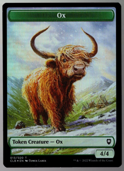 (x5) Ox / Treasure 013/020 Double Sided Token Foil Baldur's Gate MTG NM - Image 1