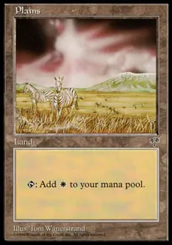 1x Plains - Zebra Light Play MTG Magic - Kid Icarus - - Image 1