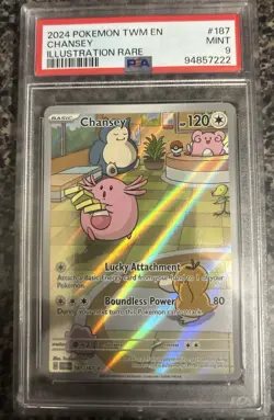 POKEMON 2024 Twlight Masquerade Illustration Rare CHANSEY #187 PSA 9 Mint RARE - Image 1