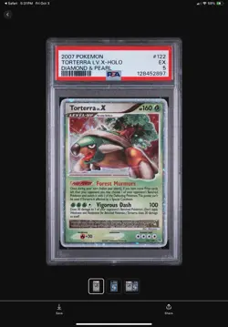 2007 Pokemon Torterra Lv. X Holo #122 Diamond & Pearl PSA Ex 5 - Image 1