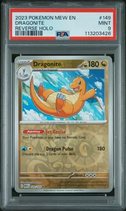 2023 POKEMON MEW EN-151 REVERSE HOLO #149 DRAGONITE PSA 9 - Image 1