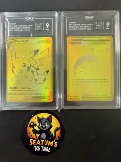 Pokemon Pikachu v SWSH145 Poke Ball SWSH146 Celebrations Collection TAG 9 - Image 1