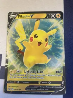 Pokemon TCG Pikachu V SWSH Black Star Promos SWSH198 Holo Promo - Image 1