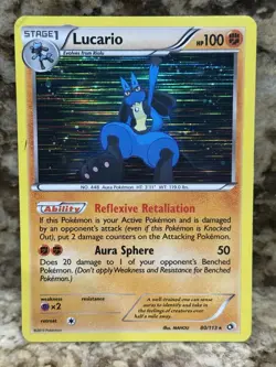 Lucario 80/113 Holo B&W: Legendary Treasures Pokemon TCG - LP - Image 1