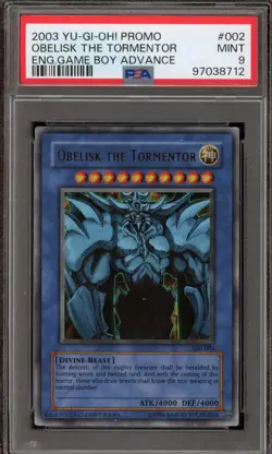 Yu-Gi-Oh! Obelisk The Tormentor Game Boy Advance Ultra Rare Promo GBI-002 PSA 9 - Image 1