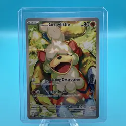 Pokemon TCG Hisuian Growlithe Twilight Masquerade Full Art Holo Card 181/167 - Image 1