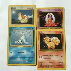 Vintage Pokemon Card Lot Of 4 Base Set 1999 Ken Sugimori 90s Heavy Played - Image 1