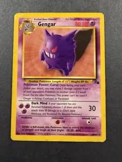 Pokemon TCG Gengar Fossil 20/62 Non-Holo Card Unlimited WOTC 1999 - Image 1