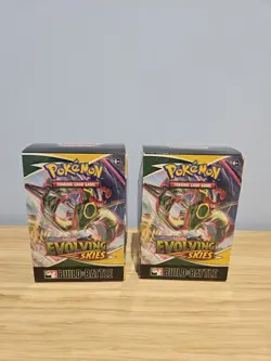 2x Pokemon Evolving Skies Build & Battle Box OPENED - With 77 Common Cards Each - Image 1