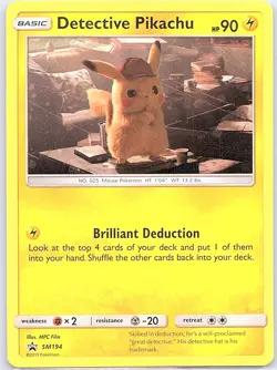 Detective Pikachu SM194 Holo SM Promos - Pokemon Card - NM - Image 1