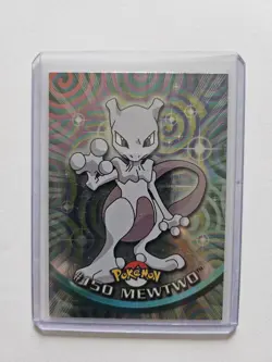 Mewtwo #150 Topps TV Animation Edition Blue Logo LP Pokemon Card Foil - Image 1