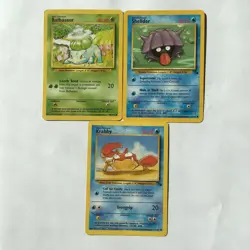 Vintage Pokemon Card Lot Of 3 Base Set 90s Mitsuhiro Arita Art Set 1999 LP - Image 1