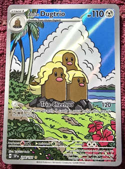 Pokemon TCG Alolan Dugtrio Holo Card 208/191 Sv08 Surfing Sparks Nm/M - Image 1