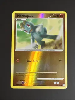 Machop 86/130 Diamond and Pearl Reverse Holo Vintage Pokemon Card - Image 1
