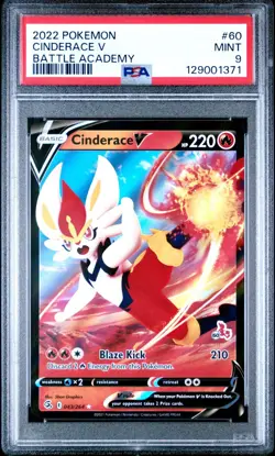 2022 POKEMON BATTLE ACADEMY 60 CINDERACE V PSA 9 - Image 1