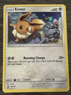 Eevee SM235 Sun & Moon Ultra Rare Holo Promo Pokemon Card - Image 1