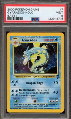 Pokemon Gyarados Base Set 2 Holo Rare #7 PSA 9 Mint - Image 1
