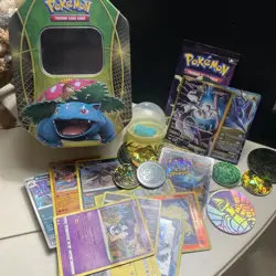 Pokemon Cards Etc LOT Mewtwo EX Coins, Tin, Sealed Trick Or Treat Pack 2023 - Image 2