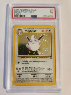 Vintage Pokemon Wigglytuff 019/130 - Base Set 2 (2000) - Holo - PSA 7 - NM - Image 1