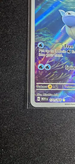 2023 POKEMON Scarlet & Violet 151 Full Art Holo 171 /165 Wartortle Illustration - Image 3