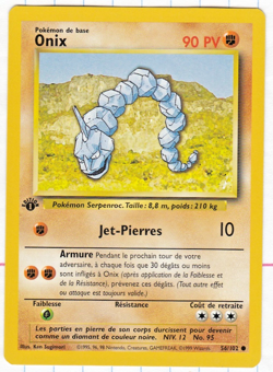 Pokemon 1st Edition Base French Onix French 56/102 MINT Wizards of the Coast - Image 1