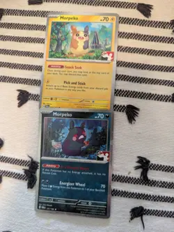 Morpeko Collection Prize Pack Series Cards Lot Of 2 Dark Morpeko Holo Pokemon - Image 1