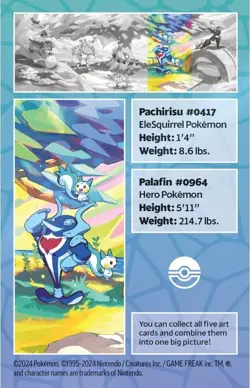 Pokemon TCG Vibrant Paldea Mini Tin Palafin & Pachirisu 2 Booster Packs - Image 5