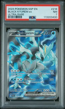 2024 POKEMON SSP EN-SURGING SPARKS ULTRA RARE #218 BLACK KYUREM EX PSA 7 - Image 1