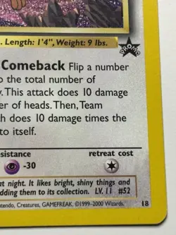 2000 Promos - Wizards Black Star Team Rocket’s Meowth Basic/Promo #18 LP - Image 5