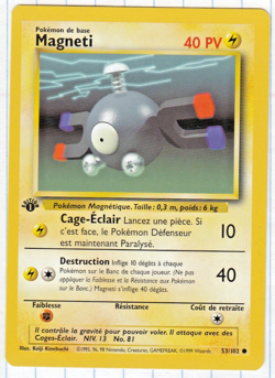 Pokemon 1st Edition Base French Magneti (Magnemite) French 53/102 MINT Wizards - Image 1