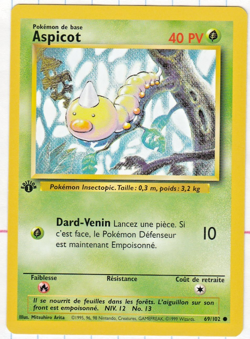Pokemon 1st Edition Base French Aspicot (Weedle) French 69/102 MINT Wizards WOTC - Image 1