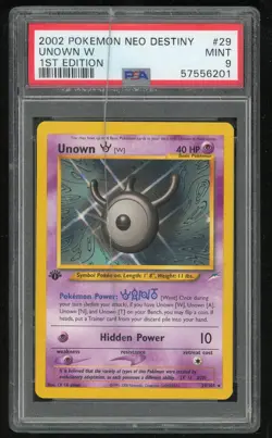 Pokemon Unknown W Non Holo Rare 1st Edition Neo Destiny #29 PSA 9 Mint - Image 1
