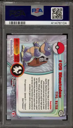 Pokemon Topps Chrome Blastoise #09 PSA 9 Mint - Image 2