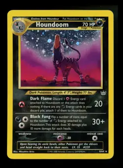 Houndoom 8/64 Neo Revelation 2000 Holo Rare WOTC Pokemon Card TCG - Image 1
