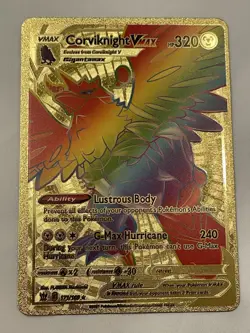Corviknight VMAX 171/163 Rainbow HP 320 Gold Foil Fan Art Display Card - Image 1