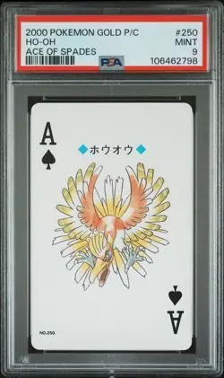 PSA MINT 9 HO-OH 250 ACE OF SPADES POKEMON GOLD VERSION POKER PLAYING CARDS 2000 - Image 1
