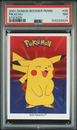 NM CARD 2001 DUNKIN BOOMER POKEMON STICKERS 25 PIKACHU STICKER PRISM HOLO & NON - Image 4