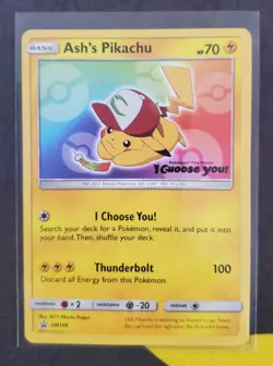 Ash's Pikachu I Choose You Movie Promo Set ( all 7 Cards) COMPLETE SM108-114 NM - Image 1
