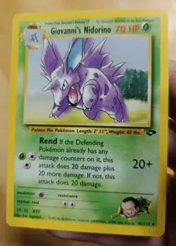 Giovanni’s Nidorino 45/132 Gym Challenge Unlimited 2000 Pokemon Card Uncommon Lp - Image 1