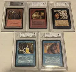 MTG Lot of 5 OLD & VINTAGE ALPHA & BETA Cards! BGS GRADED 7.5! Near Mint - Image 1