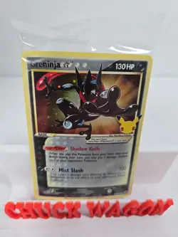 Pokemon TCG Greninja Gold Star SWSH144 Celebrations Black Star Promo Card Sealed - Image 1