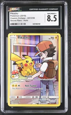 CGC 8.5 Pikachu 2019 Cosmic Eclipse 241/236 Secret Rare Holo Pokemon Card - Image 1