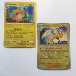 Raichu Pokemon Card Lot of 2 Holo & Reverse Rare 050/203 019/091 Combined Ship - Image 1