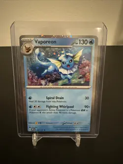 Pokemon Costco Prismatic Evolutions TCG Mini Tin Sealed + Vaporeon Foil Card - Image 2