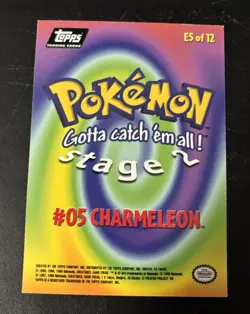 Charmeleon E5 of 12 Pokemon Topps The First Movie Card (Black Label) NM - Image 2