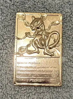 Genetic Pokemon Evolution Mewtwo 23K Gold Card in case "1999" - COA - Image 2