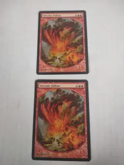 2X Magic the Gathering Volcanic Fallout Textless Player Reward Full Art Promo 2X - Image 1