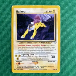 Pokemon TCG Raikou Neo Revelation 22/64 Regular Unlimited Rare Moderate Play/VG - Image 1
