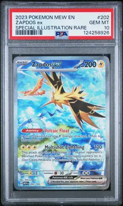 Pokemon Zapdos ex 202/165 SIR Scarlet & Violet 151 Holo SIR GEM MINT PSA 10 - Image 1