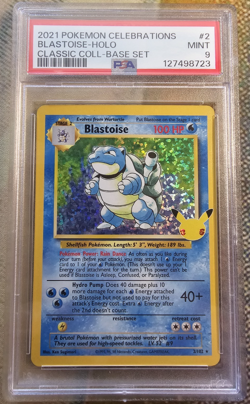 Pokemon TCG Holo Rare Blastoise 2/102 PSA 9 Celebrations Classic Collection - Image 1